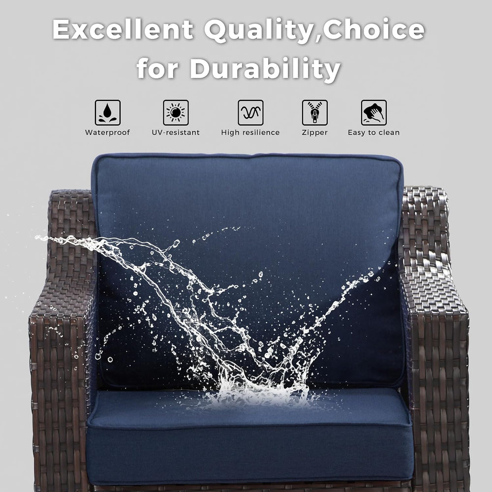 Luxury 3 Seater Outdoor Patio Couch with Handwoven PE Wicker