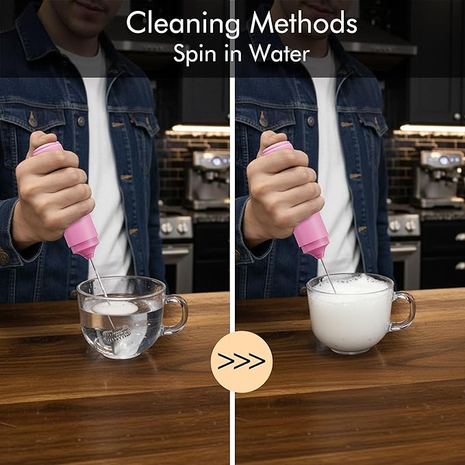 Rechargeable Milk Frother Handheld, 2-IN-1 Dual Spring Whisk Electric Frother - Image 5
