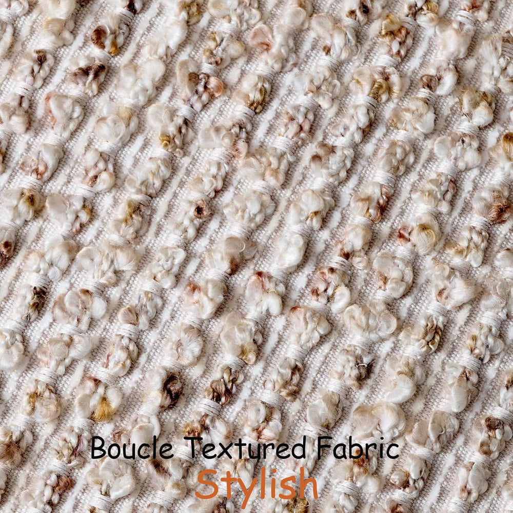 Striped Throw Pillow Covers 20x20 Set of 2 Beige Textured Boucle Chic Morden ...
