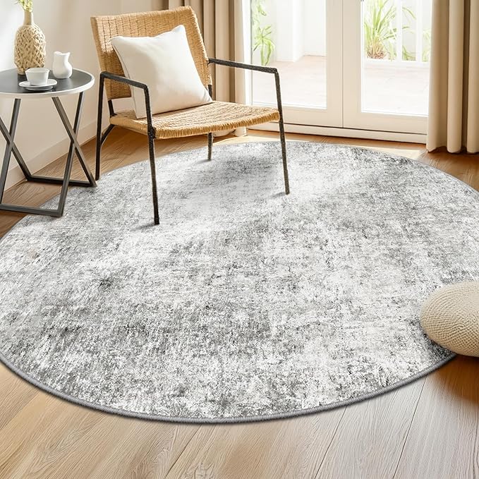 Washable Area Rugs 8ft Non-Slip Modern Abstract Soft - Image 2