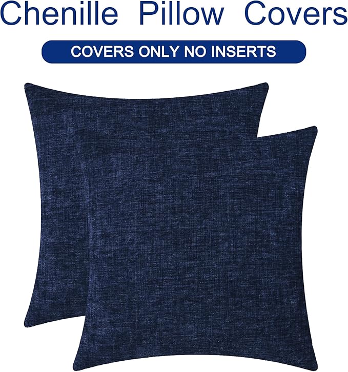 CaliTime Throw Pillow Covers Decorative 16 X 16 Inches Pack of 2 Cozy Chenille - Image 6