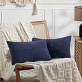 Fancy Homi 2 Packs Navy Blue Lumbar Decorative Throw Pillow Covers 16x32 Inch by Fancy+Homi