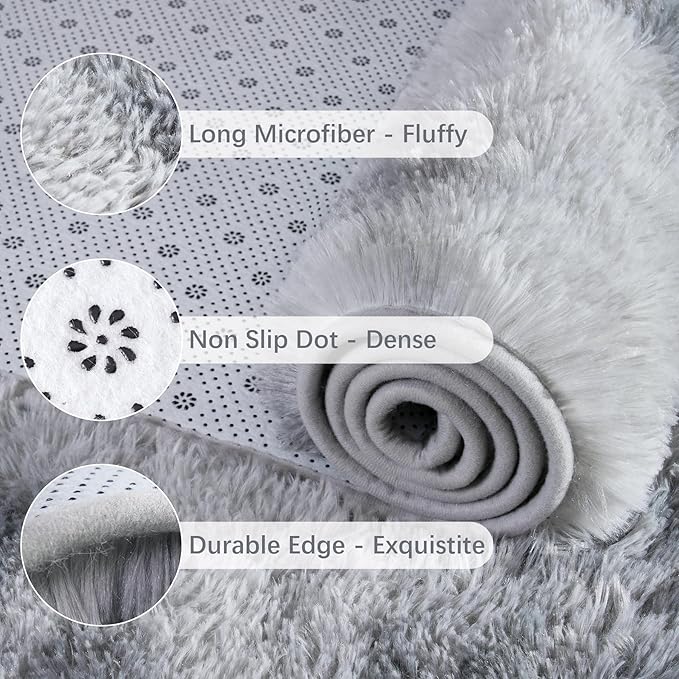 Chicrug Soft Runner Rugs for Bedroom Living Room Plush Fluffy Rug 2x4 Feet - Image 6