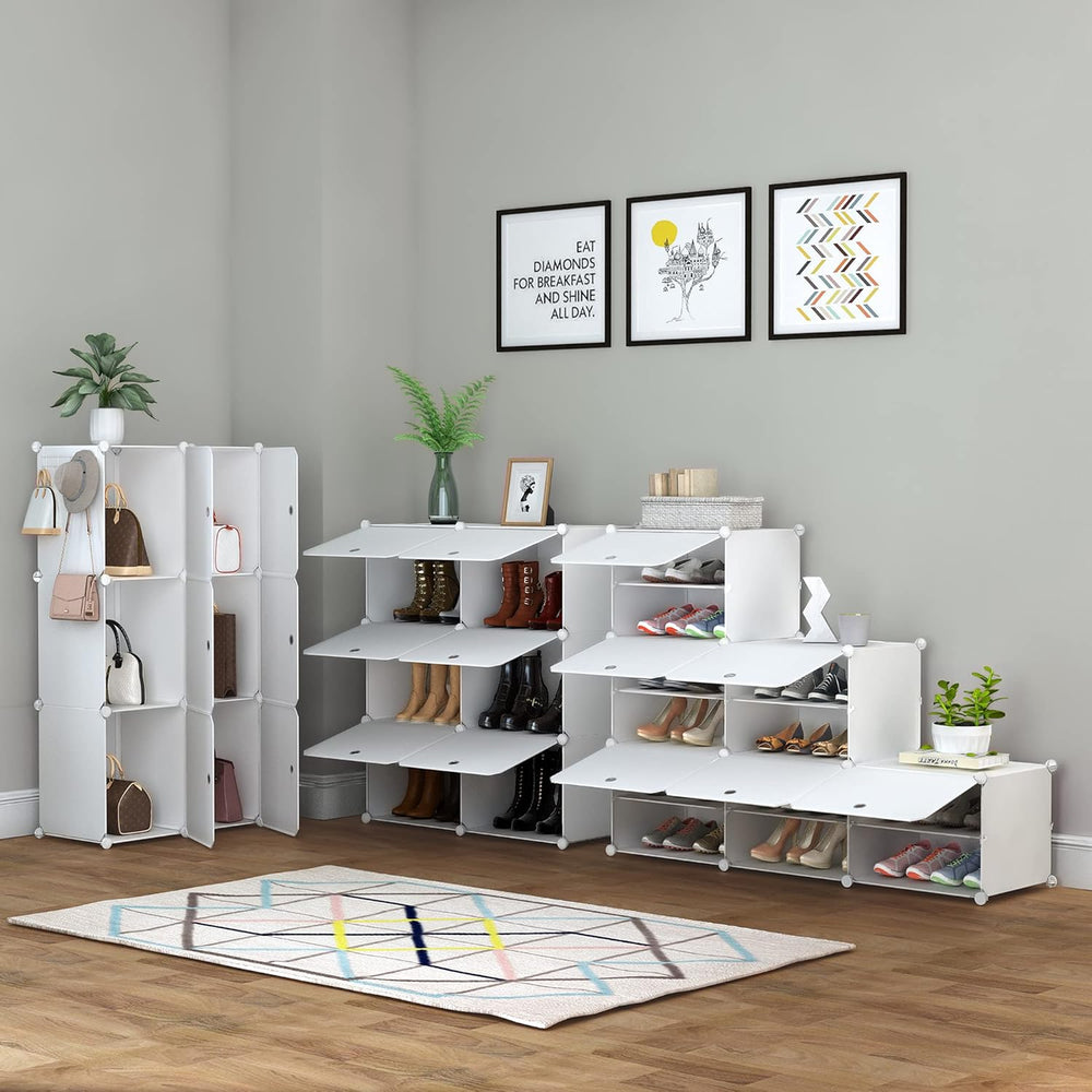 HOMIDEC Shoe Rack, 6 Tier Shoe Storage Cabinet 24 Pair Plastic Shoe Shelves O...