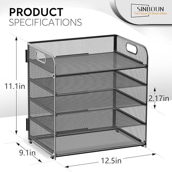 Letter Tray Paper Organizer 5-Tier Desk Organizer File Organizer Paper Holder - Image 2