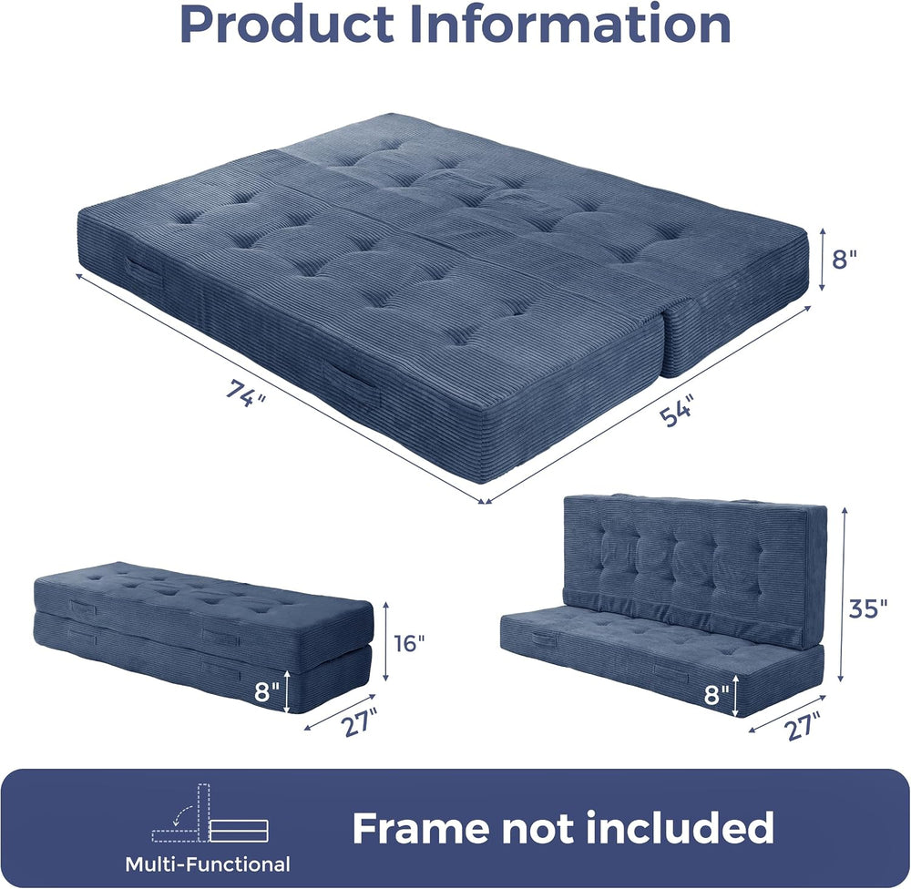 MAXYOYO Foldable Mattress, 8-Inch Tufted Futon Mattress with Handles