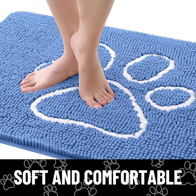 Smiry Dog Door Mat for Muddy Paws, Absorbent Dirt Trapper Non Slip Quick Dry - Image 4