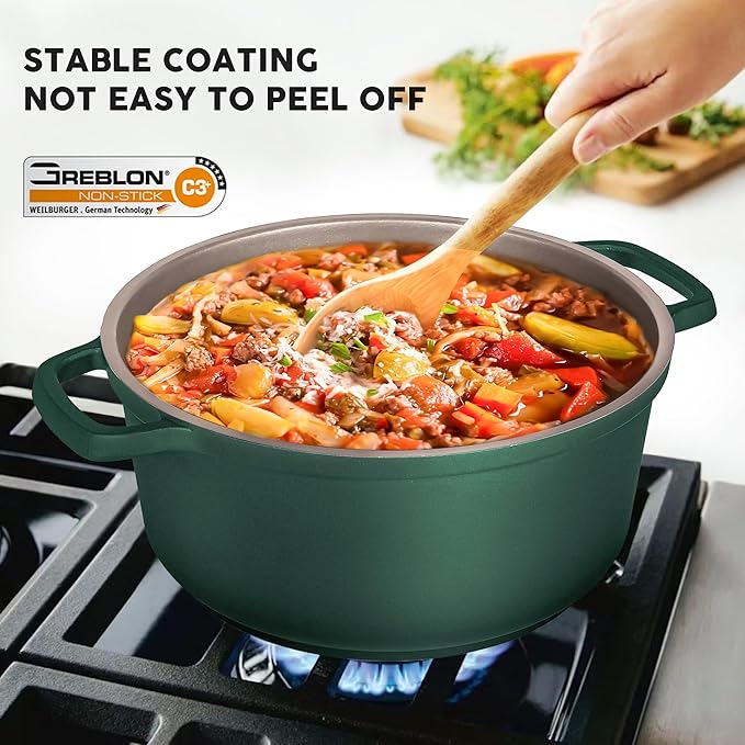 Large Dutch Oven Pot with Lid-7.5QT Cast Aluminum Oven Pot with Two Handles - Image 4