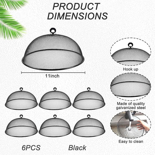 6 Pcs Metal Mesh Food Cover 11 Inch Mesh Food Tents Fly Fruit Screen Food Net - Image 2