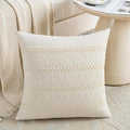 Fancy Homi Set of 1 Boho Cream Decorative Throw Pillow Cover 16x16 Inch by Fancy+Homi