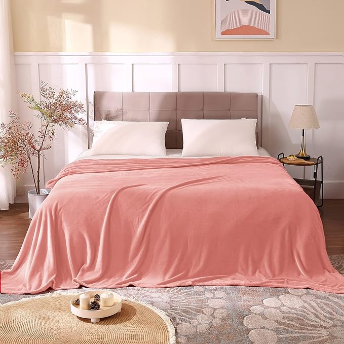 BEDELITE Fleece Blankets Queen Size Pink Throw Blankets - Image 2