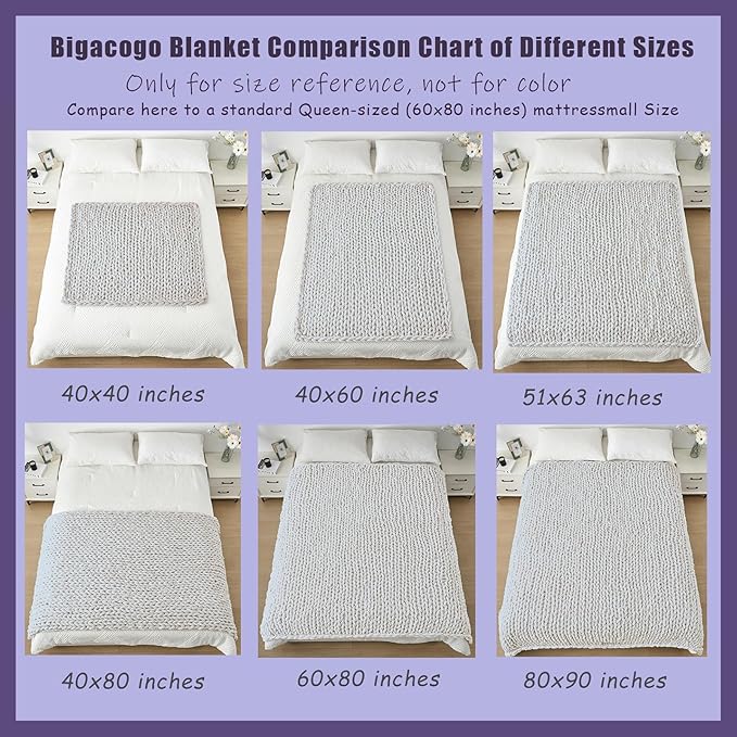 Bigacogo Chunky Knit Throw Blanket - Image 5