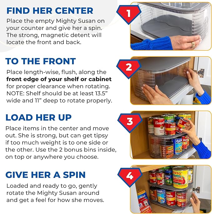 Mighty Susan 2-Tier Lazy Susan Pantry Organizer – Steel Reinforced Turntable - Image 7