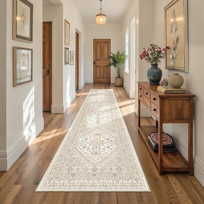 Carpet Runners for Hallway 12ft, Non-Slip Long Bathroom Rugs Runner for Kitchen by Restydon