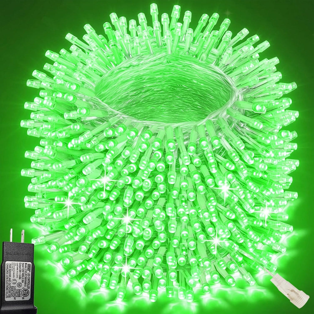 Pooqla 500 LED String Lights Indoor Outdoor, 164 ft Green Halloween Lights Pl...