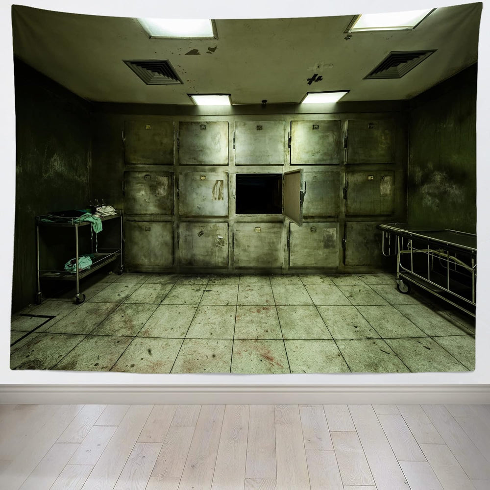 BELECO Old Abandoned Hospital Backdrop Fabric 9x6ft Gloomy Hospital Morgue In...