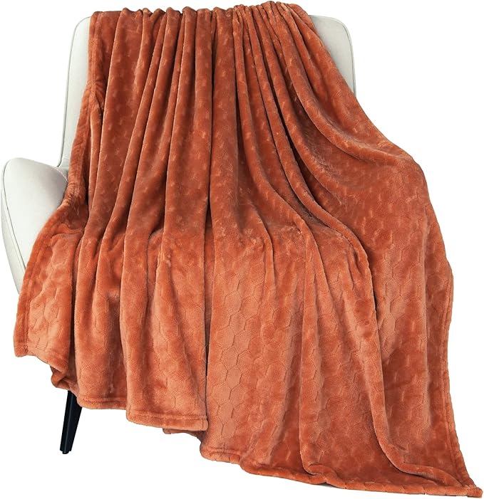 TOONOW Fleece Blanket Textured Fuzzy Plush Throw Blanket Twin Size 60" x 80" by TOONOW