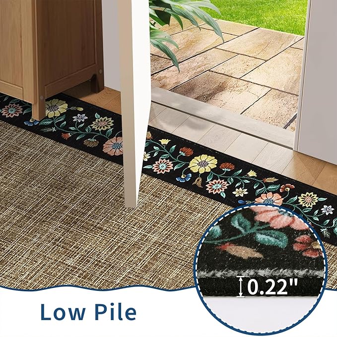 GarveeHome Washable Living Room Rug 9x12 Floral Bordered Area Rugs Soft Thin - Image 5