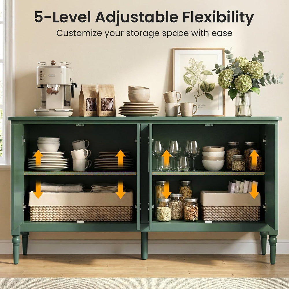 RoyalCraft Buffet Cabinet with Storage, 59" Painted Sideboard Coffee Bar