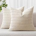 MIULEE Pack of 2 Corduroy Decorative Euro Sham Throw Pillow Covers 24x24 Inch by MIULEE
