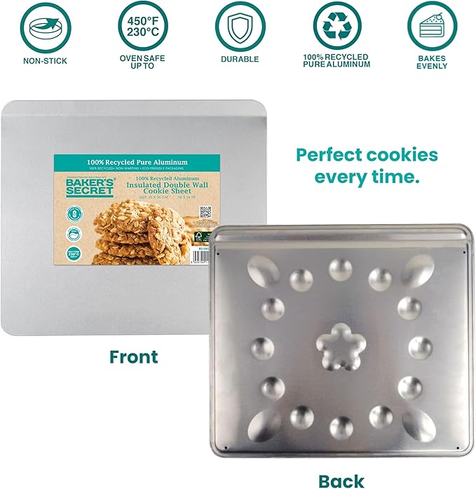 Baker's Secret Pure Aluminum Insulated 16" Cookie Sheet Commercial Grade - Image 5