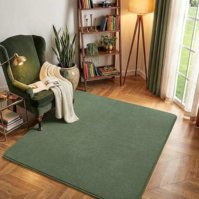 Amearea 4x4 Square Area Rugs for Bedroom Living Room, Sage Green Thickened by AmeareaDirect