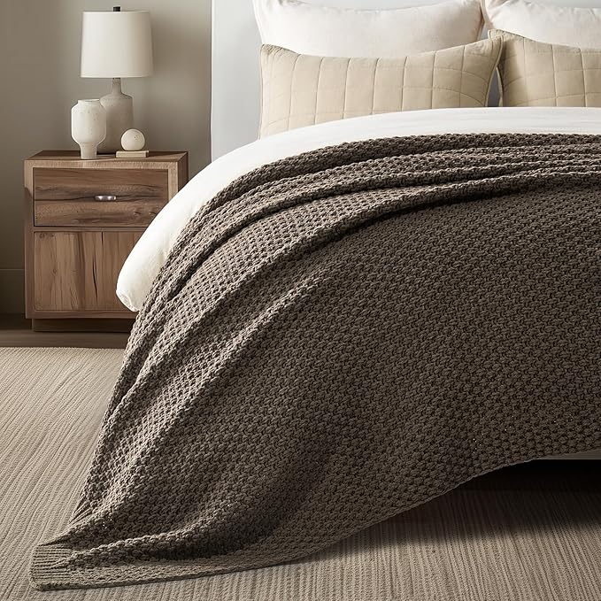 EVERGRACEHOME Chunky Chenille Knit Throw Blanket