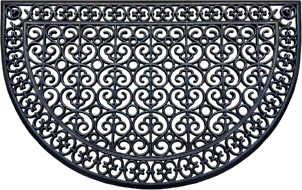 A1 Home Collections 18-LB Heavy Duty Rubber Doormat 30"×48" - Won't Blow Away | Outside Front Door Mat, Mud Dirt Scraper, Non-Slip Drainage Mat for Entryway Patio Garage, All-Weather, 100% Rubber Mats