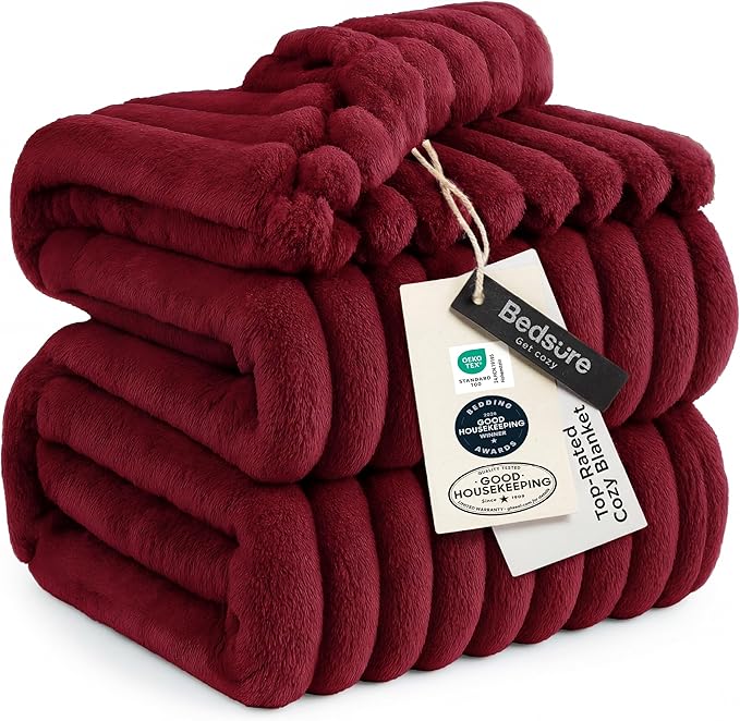 Bedsure GentleSoft Red Fleece Blanket by BEDSURE