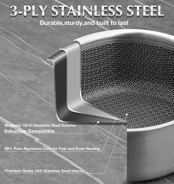KOCH SYSTEME CS Hybrid Nonstick Stainless Steel Saucepan Set