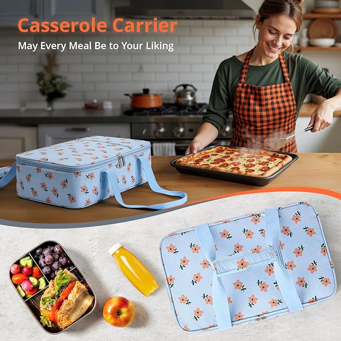 Insulated Casserole Carrier for Hot or Cold Food, Pie Carrier Bag Lunch Bag - Image 6