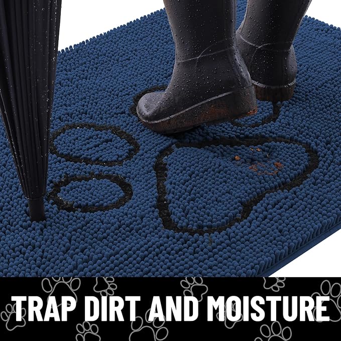Smiry Dog Door Mat for Muddy Paws, Absorbent Dirt Trapper Non Slip Quick Dry - Image 2