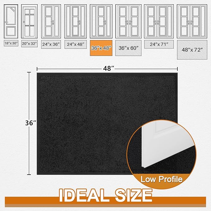 Mibao Dirt Trapper Door Mat for Indoor Outdoor, Waterproof All-Season, - Image 3