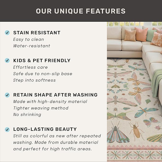 Hazo Haus Neutral Girl Nursery Rug 4x6 - Image 7