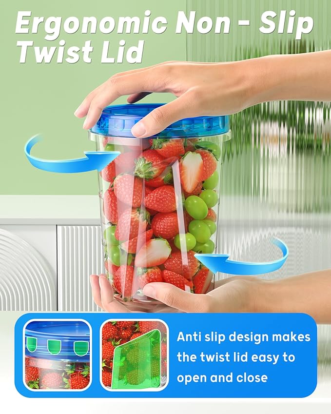 BiuLeon 6 Pack-34oz Freezer Storage Containers, Plastic Food Storage Containers - Image 3