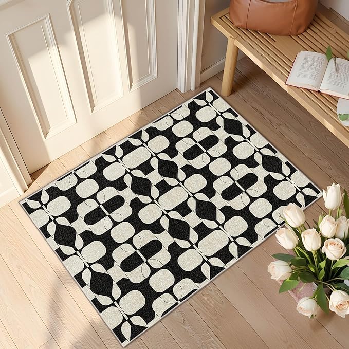 Latte&Fog 2x3 Entryway Rug, Small Modern Abstract Door Mat Samll Rug, Washable by LatteFog