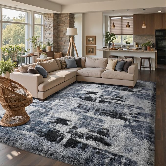 9x12 Ft Extra Large Shag Rugs for Living Room, Ultra Soft Fluffy Furry Area by Cuzwlovita