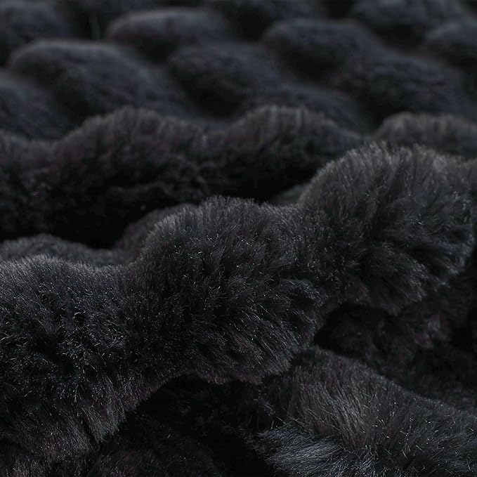 COOVA Faux Fur Throw Blanket for Couch, Cozy Soft and Fuzzy Plush Rabbit Fur - Image 5