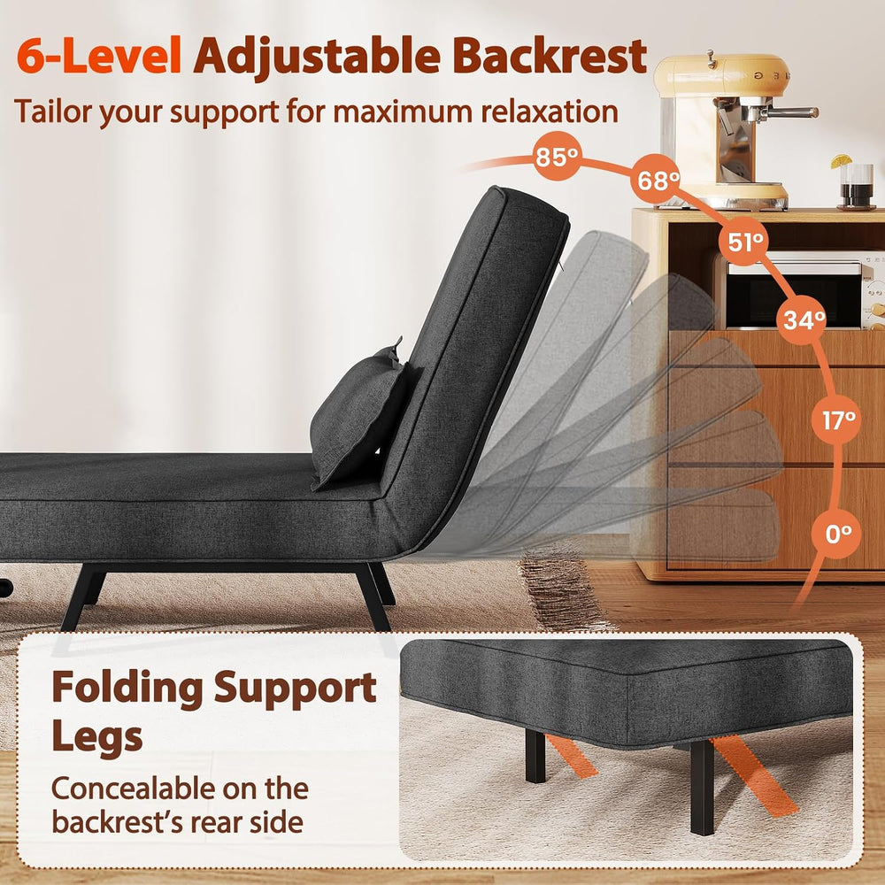 S AFSTAR 4 in 1 Convertible Sofa Chair Bed, Tri-fold Leisure Recliner Sleeper...