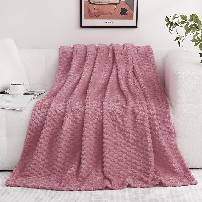 Dusty Pink Throw Blanket 50"×60" inches Gifts by Puncuntex