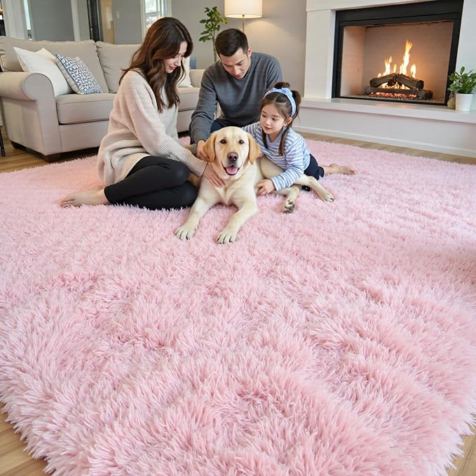Area Rugs 10x14 Living Room, Shaggy Carpet Soft Plush Furry Bedside Rug Large - Image 3