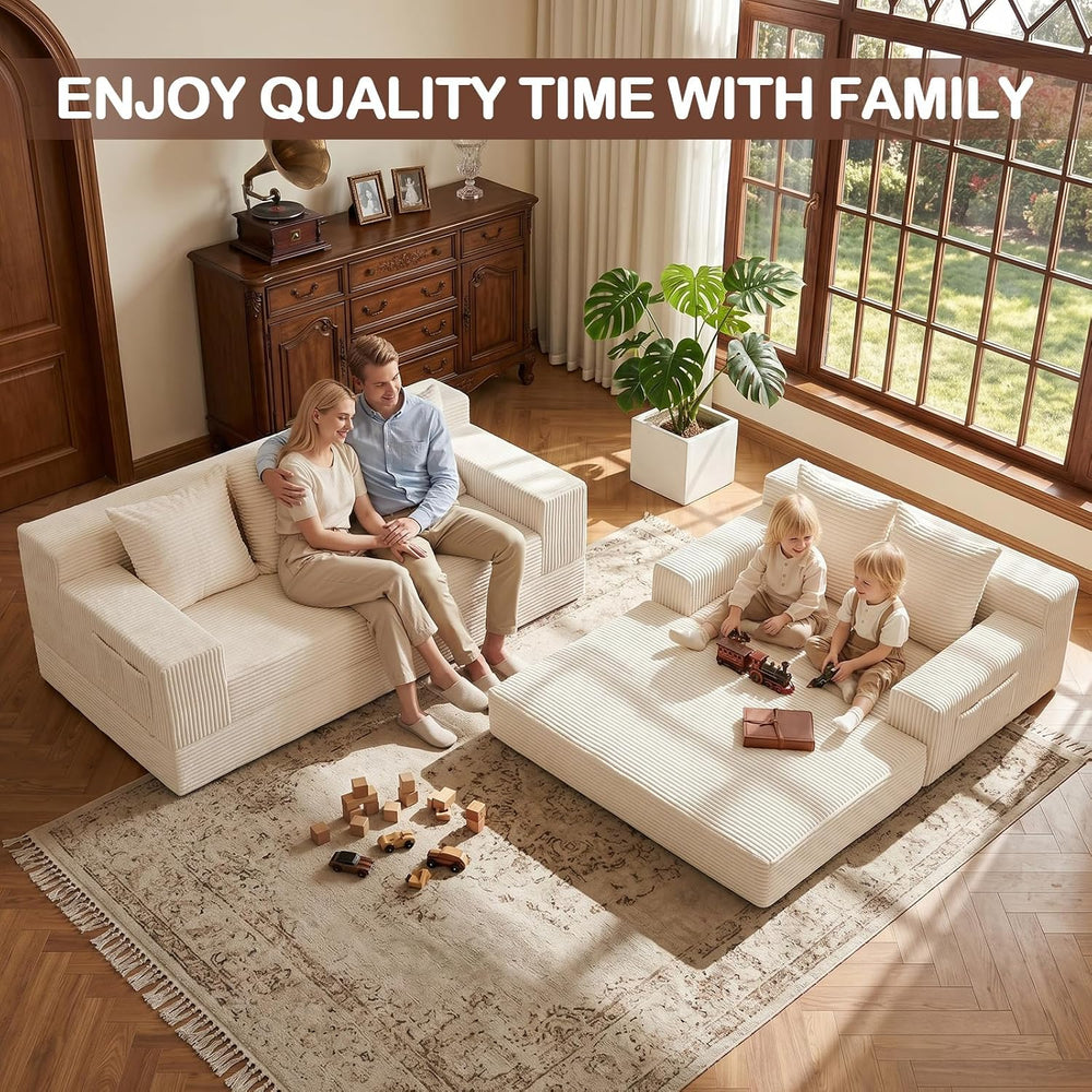 Boneless Loveseat Couch Folding Sofa Bed, Foldable Floor Futon Sleeper Couch ...