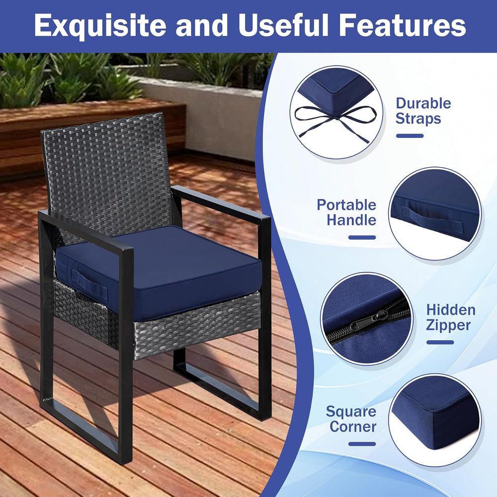 IASEAHK Patio Chair Cushions, 19" x 19" x 3" Outdoor Chair Cus...
