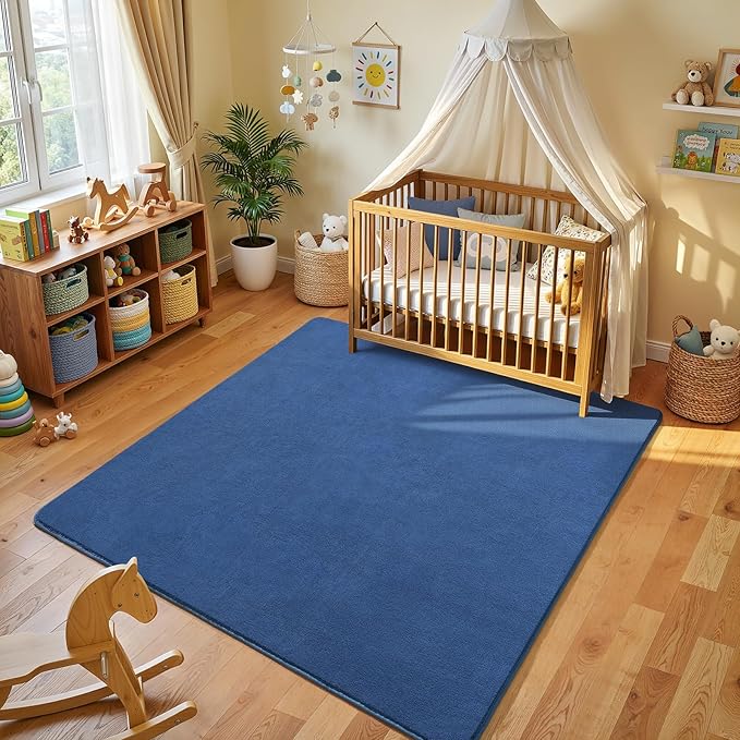 Amearea 5x5 Square Area Rugs for Bedroom Living Room, Modern Blue Thickened - Image 2