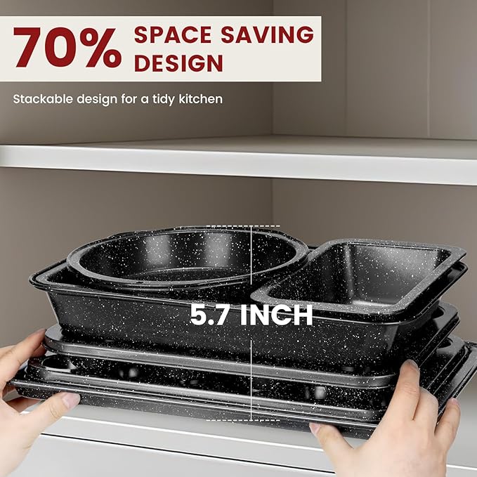 Terlulu 10-Piece Baking Pans Set, Bakeware Sets Nonstick, Baking Set