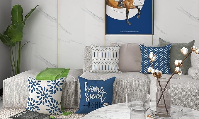 YCOLL Pillow Covers 22x22 Set of 4, Modern Sofa Throw Pillow Cover, Decorative - Image 3