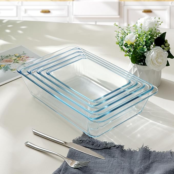 NUTRIUPS 5.7QT Rectangular Deep Glass Baking Dish, Large Glass Baking Pan - Image 7