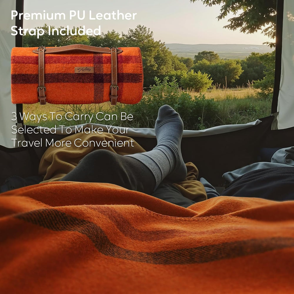 Molithe 100% Wool Blanket, 62" x 86", Warm, Thick, Military, Campin...