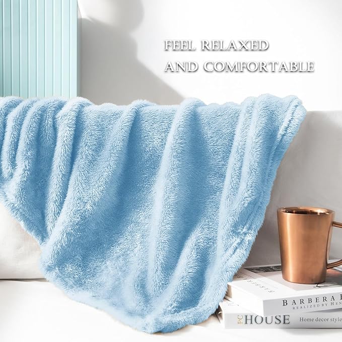 Exclusivo Mezcla Plush Fuzzy Fleece Bed Blanket Twin Size, Super Soft, Fluffy - Image 6