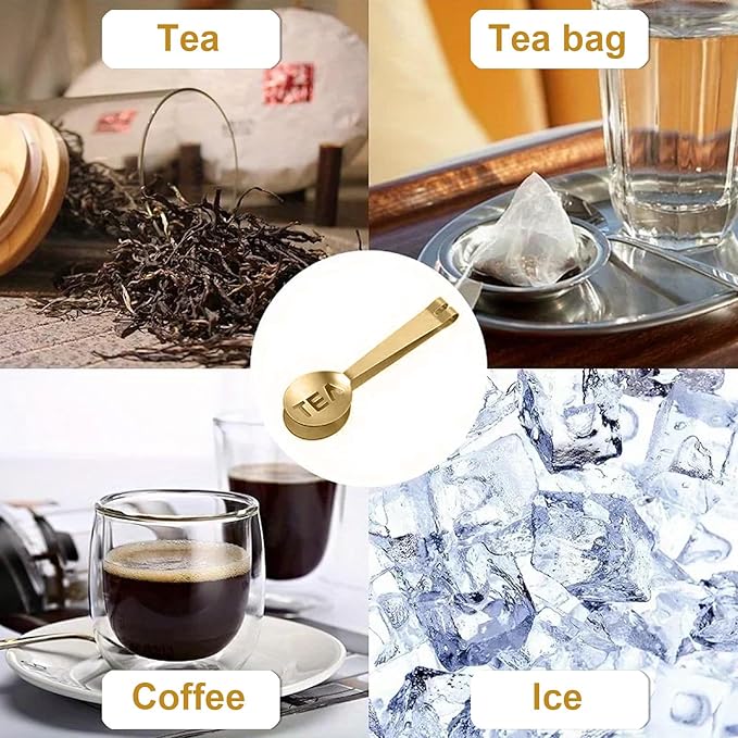 4Pcs Gold Tea Bag Squeezer, Stainless Steel Clip On Strainer, Tea Spoon Tongs - Image 2